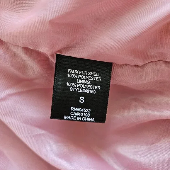 Forever 21 "Say What" Pink Faux Fur Shaggy Jacket - Size Small - Picture 9 of 10